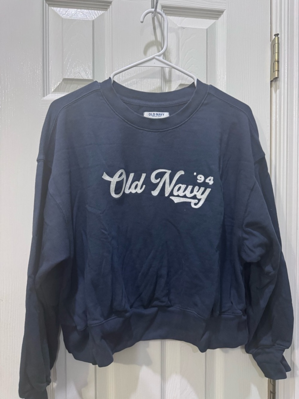 Old Navy Navy Blue Crewneck Sweatshirt with White Logo
